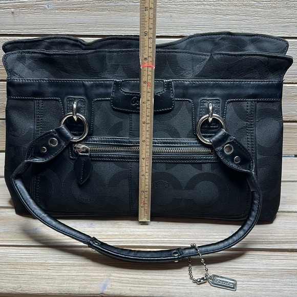 COACH modern C logo Shoulder Satchel Bag in Black - Picture 4 of 13